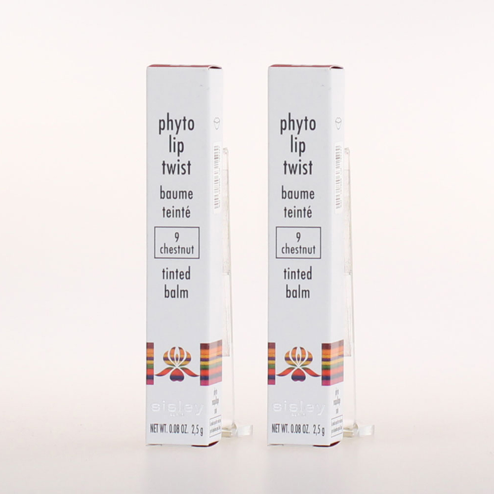 2x Sisley Phyto Lip Twist Baume Teinté 9 Chestnut 2,5g
