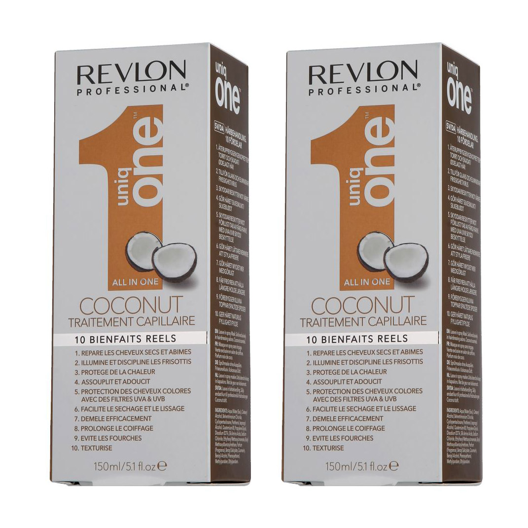 2x Revlon Professional Uniq One All in One Coconut Hair Treatment 150ml