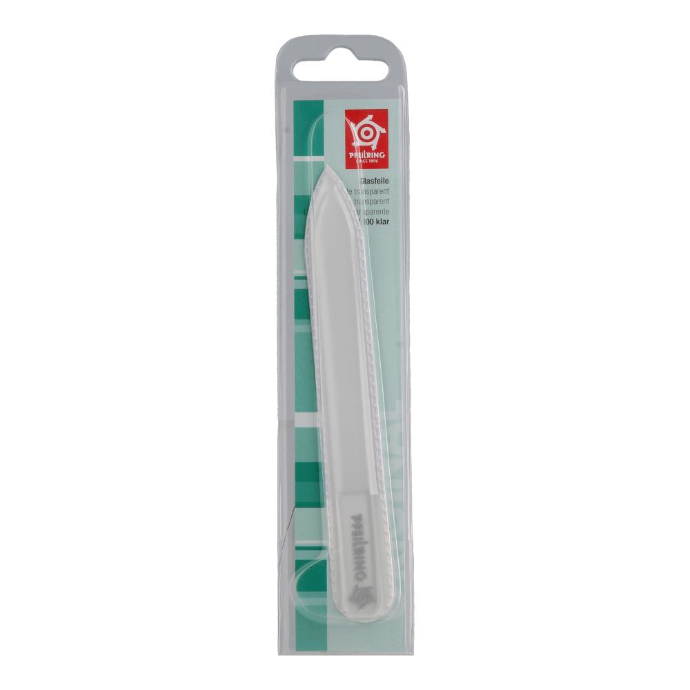 Pfeilring Nagelfeilen Glasnagelfeile transparent 13,5cm